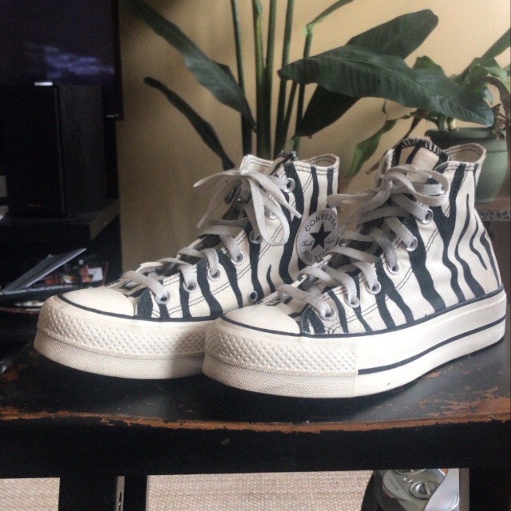 Platform Zebra Print High-Top Converse
